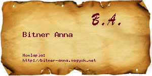 Bitner Anna névjegykártya