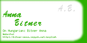 anna bitner business card